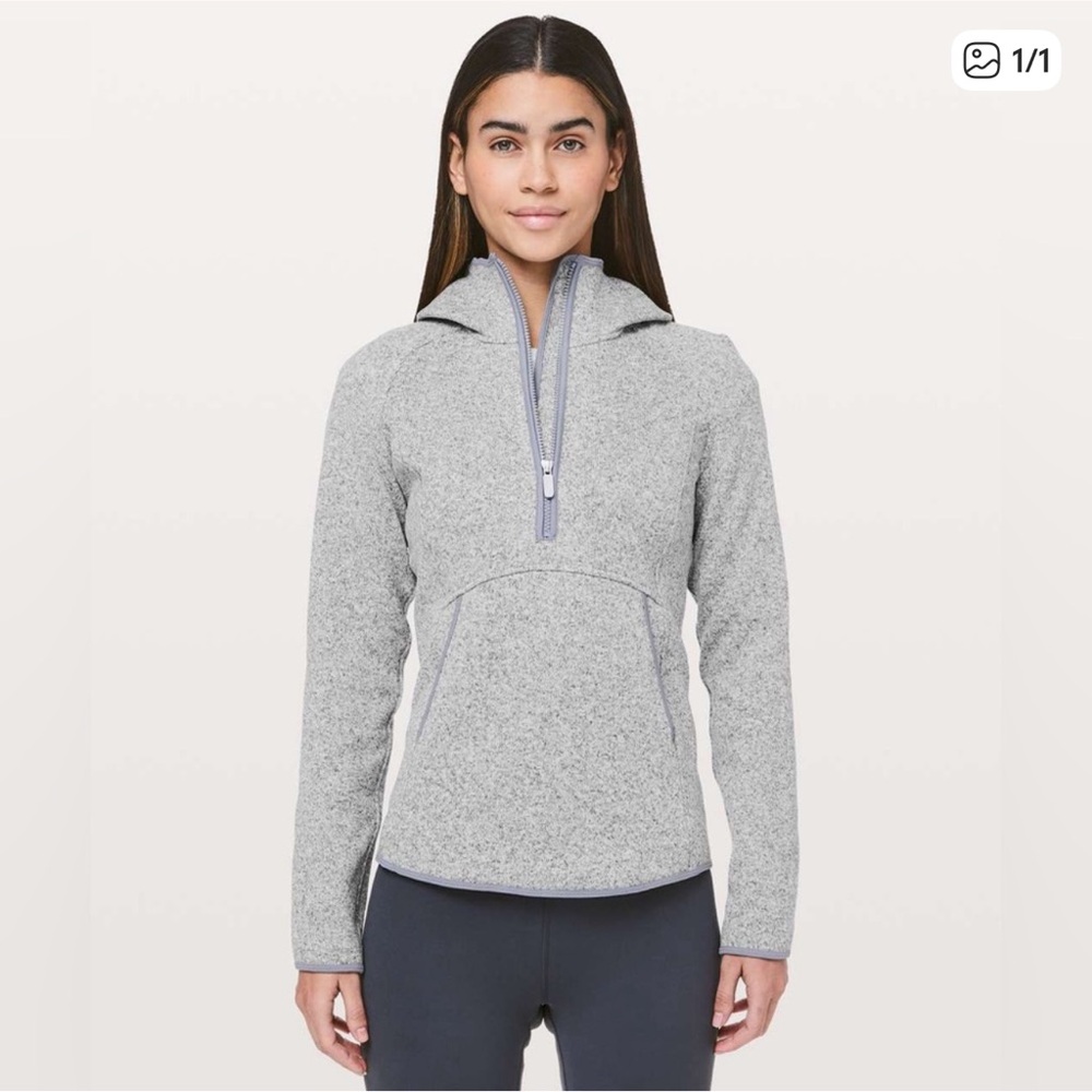 Lululemon Fleece & Thank You Pullover, Heathered Silver Lilac, Size 10